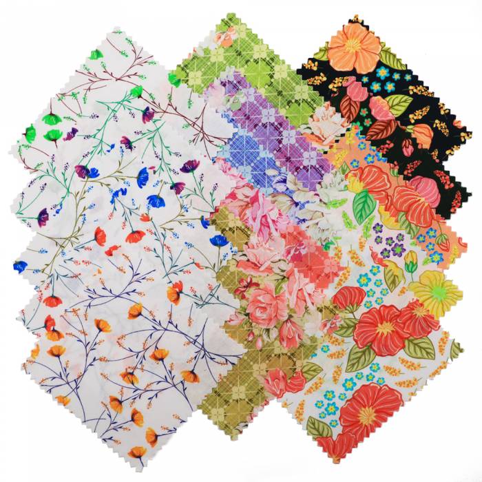 Poplin Printed 100% Cotton 5" Charm Pack Patchwork Fabric 100 Cotton Fabric Custom